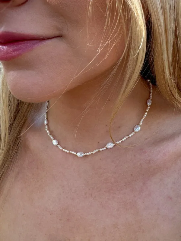 Mixed Pearl Beaded Necklace made by Fame