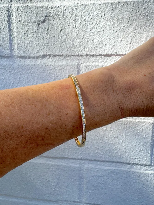 Rhinestone Hinge Bangle Bracelet sold by Bella Rose boutique