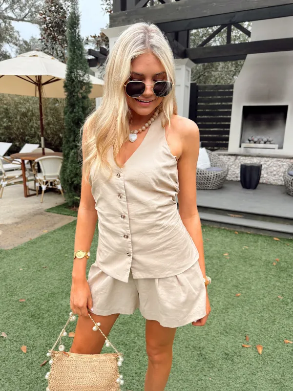 On The Rise Halter Romper made by Mustard Seed