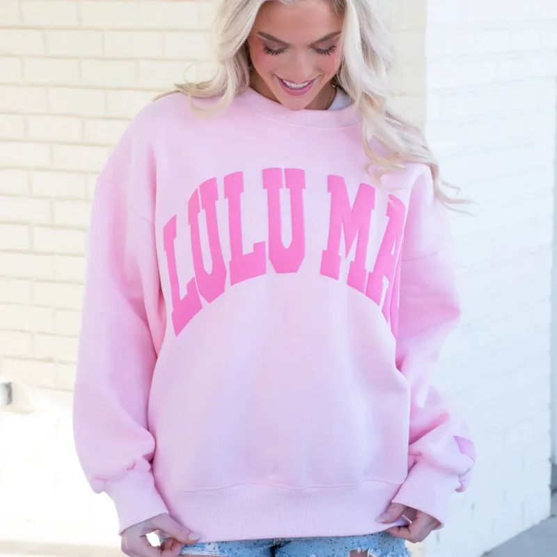 RESTOCK: Lulu Mac Puffy Font Sweatshirt made by Bella Rose boutique