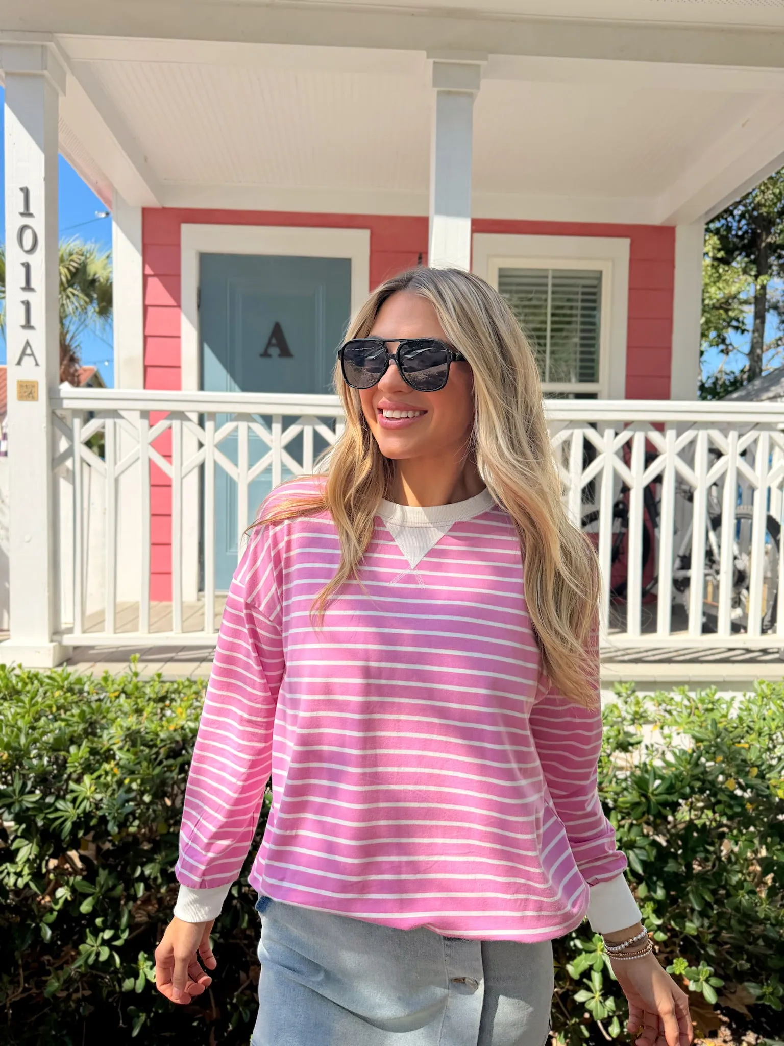 Sunday Stripe Long Sleeve Top sold by Bella Rose boutique product image thumbnail 4