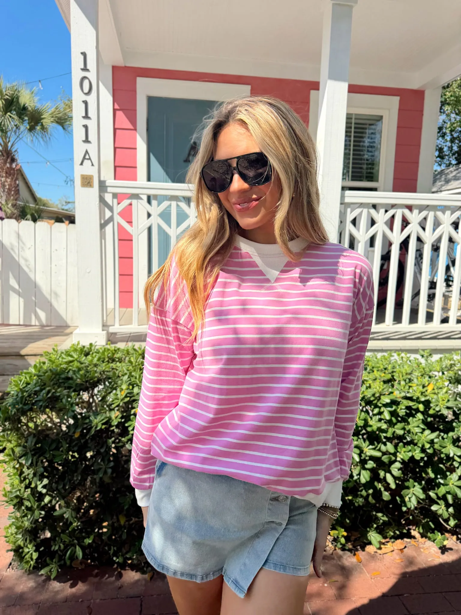 Sunday Stripe Long Sleeve Top sold by Bella Rose boutique product image thumbnail 2