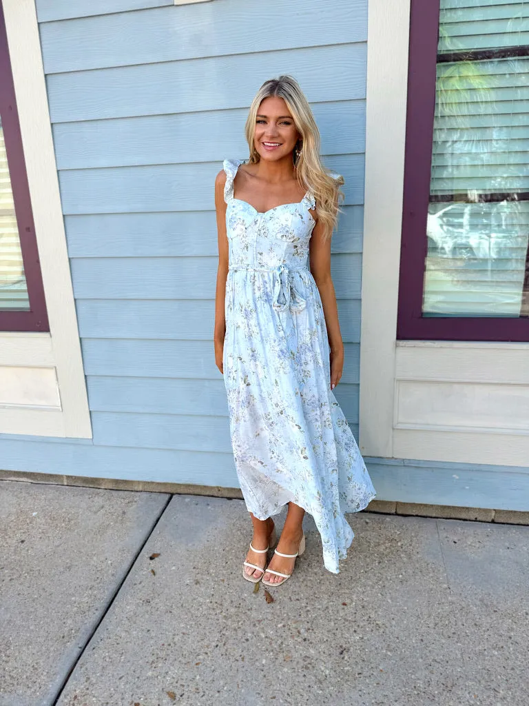 Elegantly In Route Floral Midi Dress sold by Bella Rose boutique product image thumbnail 3