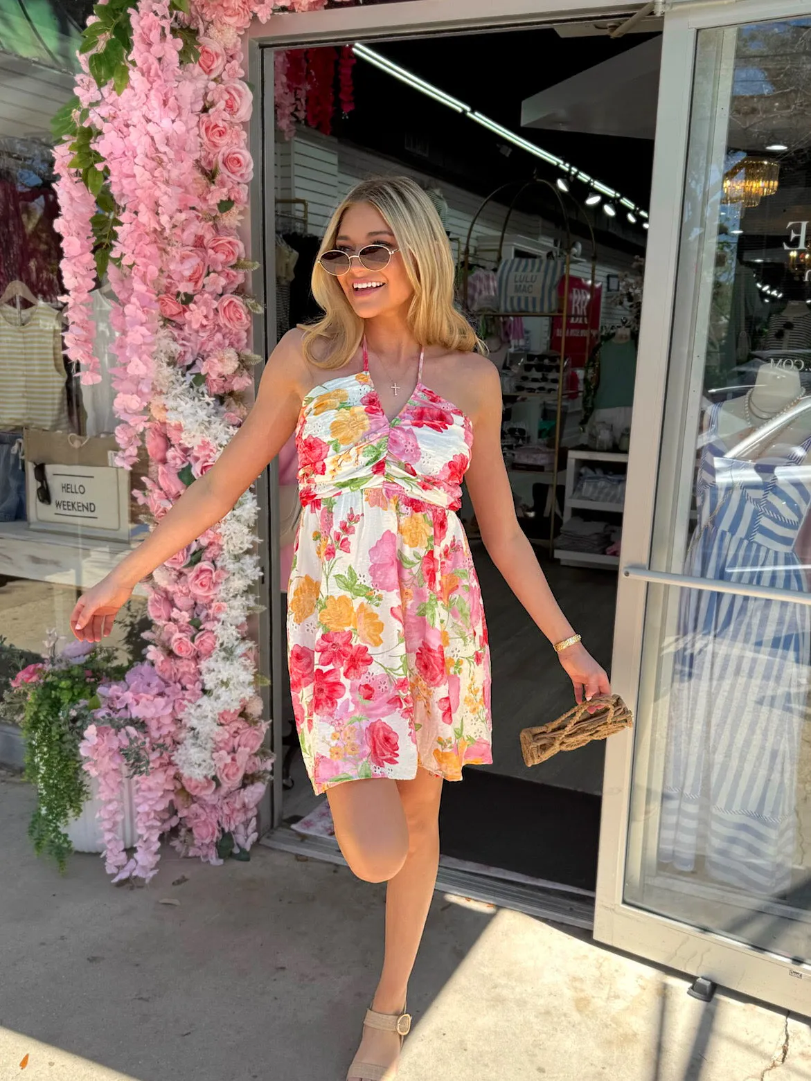 Main Character Floral Mini Dress sold by Bella Rose boutique product image thumbnail 2