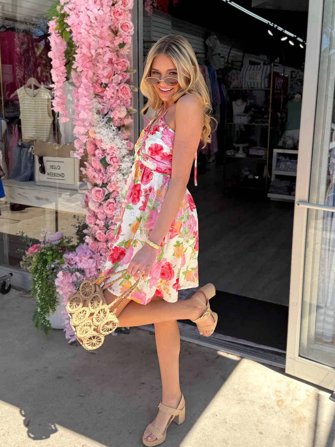 Main Character Floral Mini Dress sold by Bella Rose boutique product image thumbnail 4