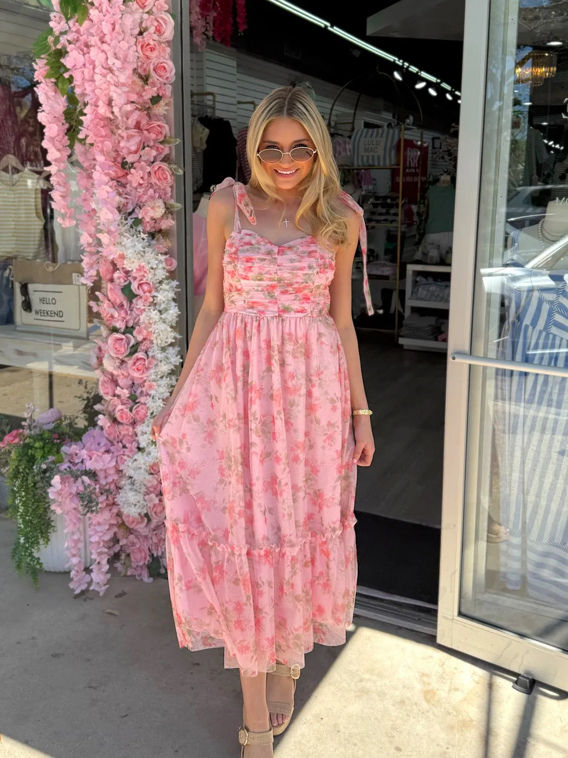 Bloom Of Grace Floral Midi Dress sold by Bella Rose boutique product image thumbnail 4