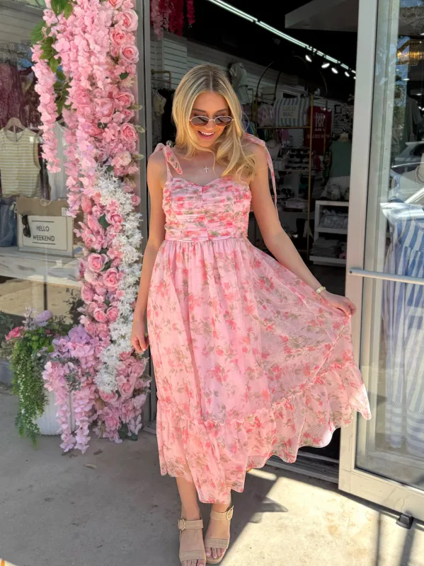 Bloom Of Grace Floral Midi Dress made by Blu Pepper