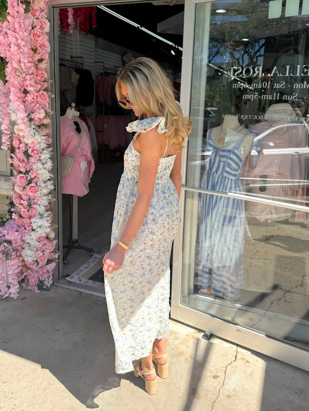 Easy Grace Floral Midi Dress sold by Bella Rose boutique product image thumbnail 5