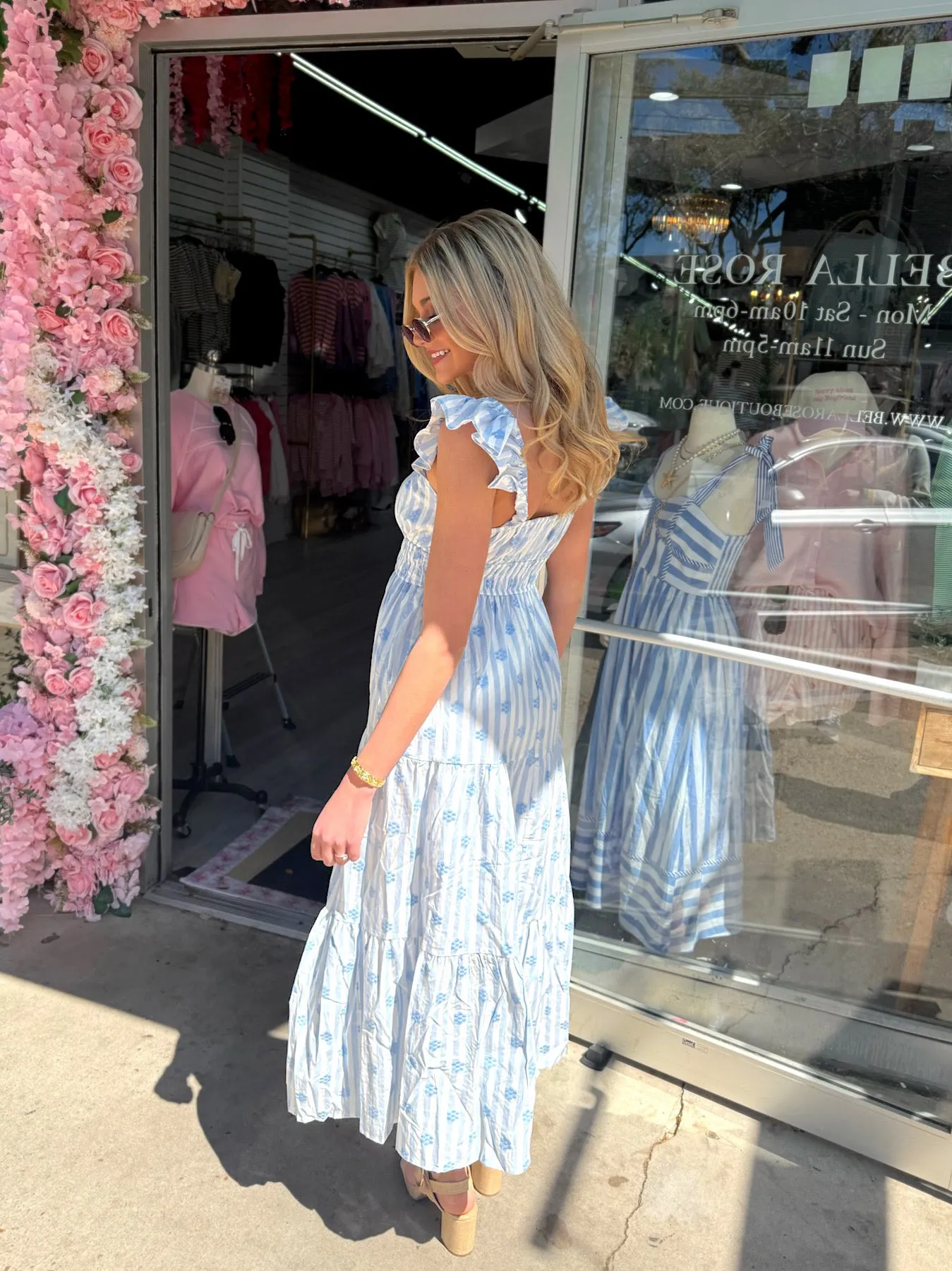 Sweet Like Spring Stripe Midi Dress sold by Bella Rose boutique product image thumbnail 3