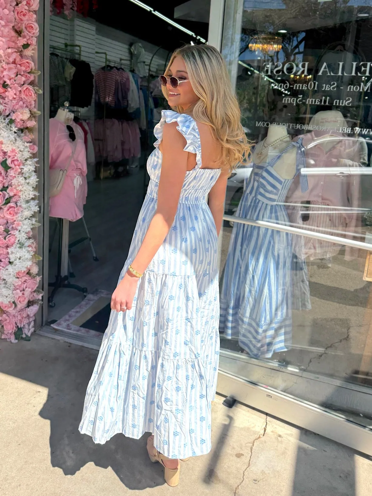 Sweet Like Spring Stripe Midi Dress sold by Bella Rose boutique product image thumbnail 4