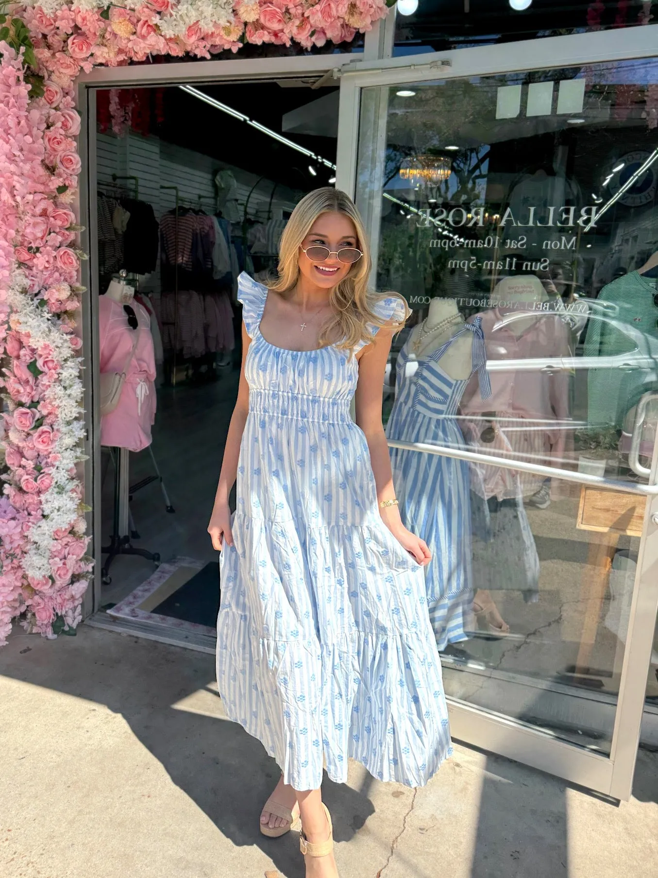 Sweet Like Spring Stripe Midi Dress sold by Bella Rose boutique product image thumbnail 2