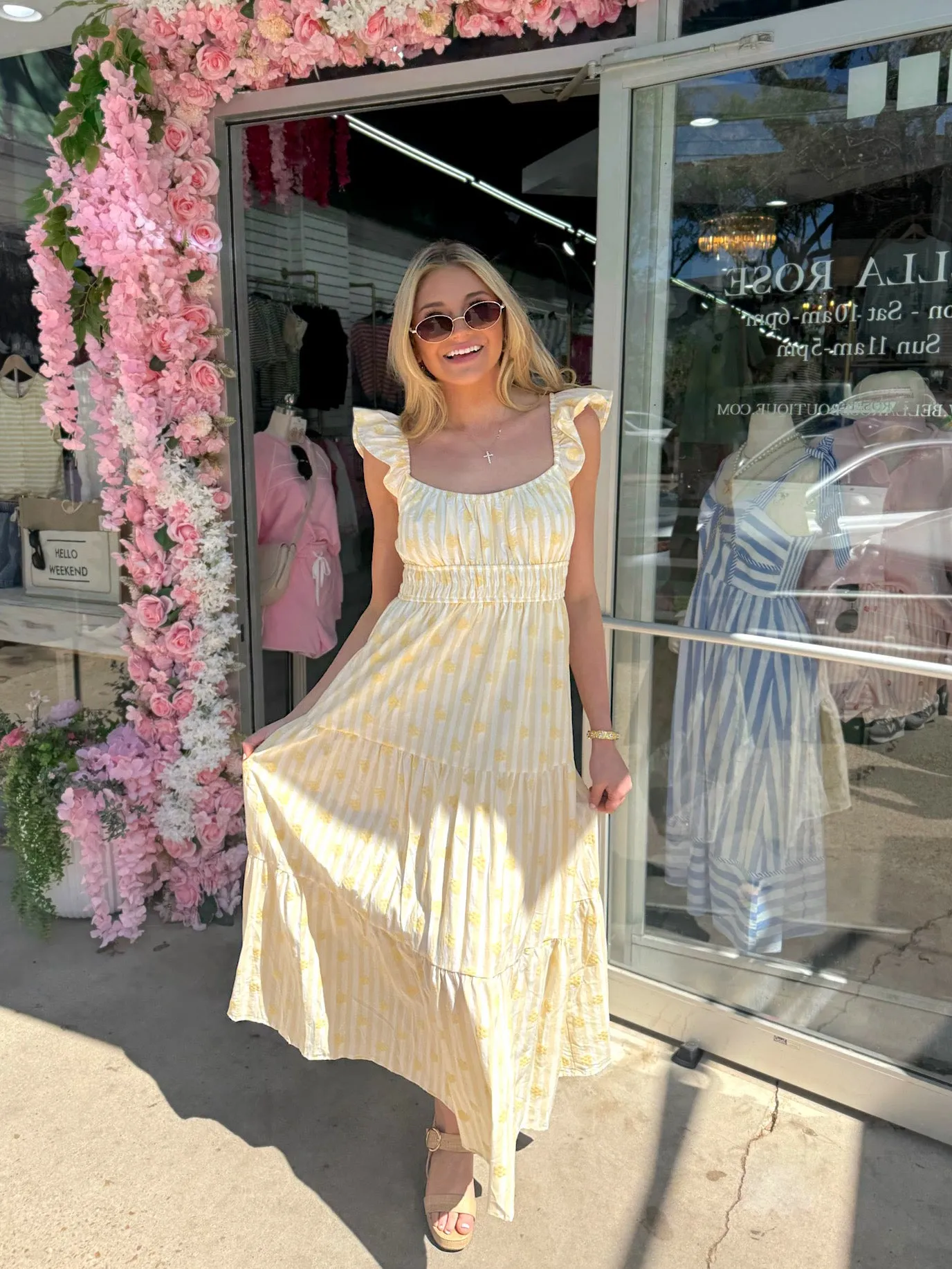 Sweet Like Spring Stripe Midi Dress sold by Bella Rose boutique product image thumbnail 4