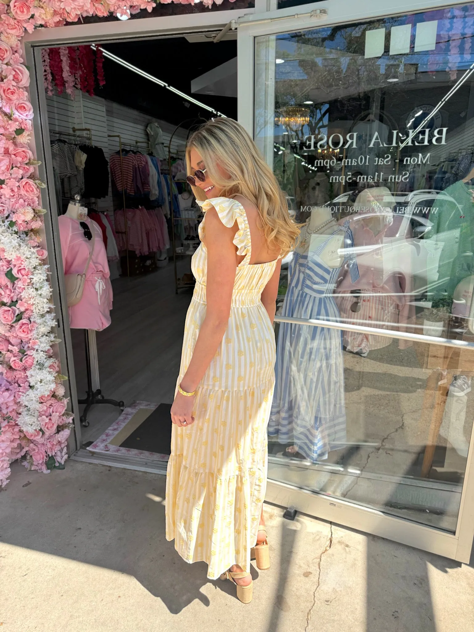 Sweet Like Spring Stripe Midi Dress sold by Bella Rose boutique product image thumbnail 5