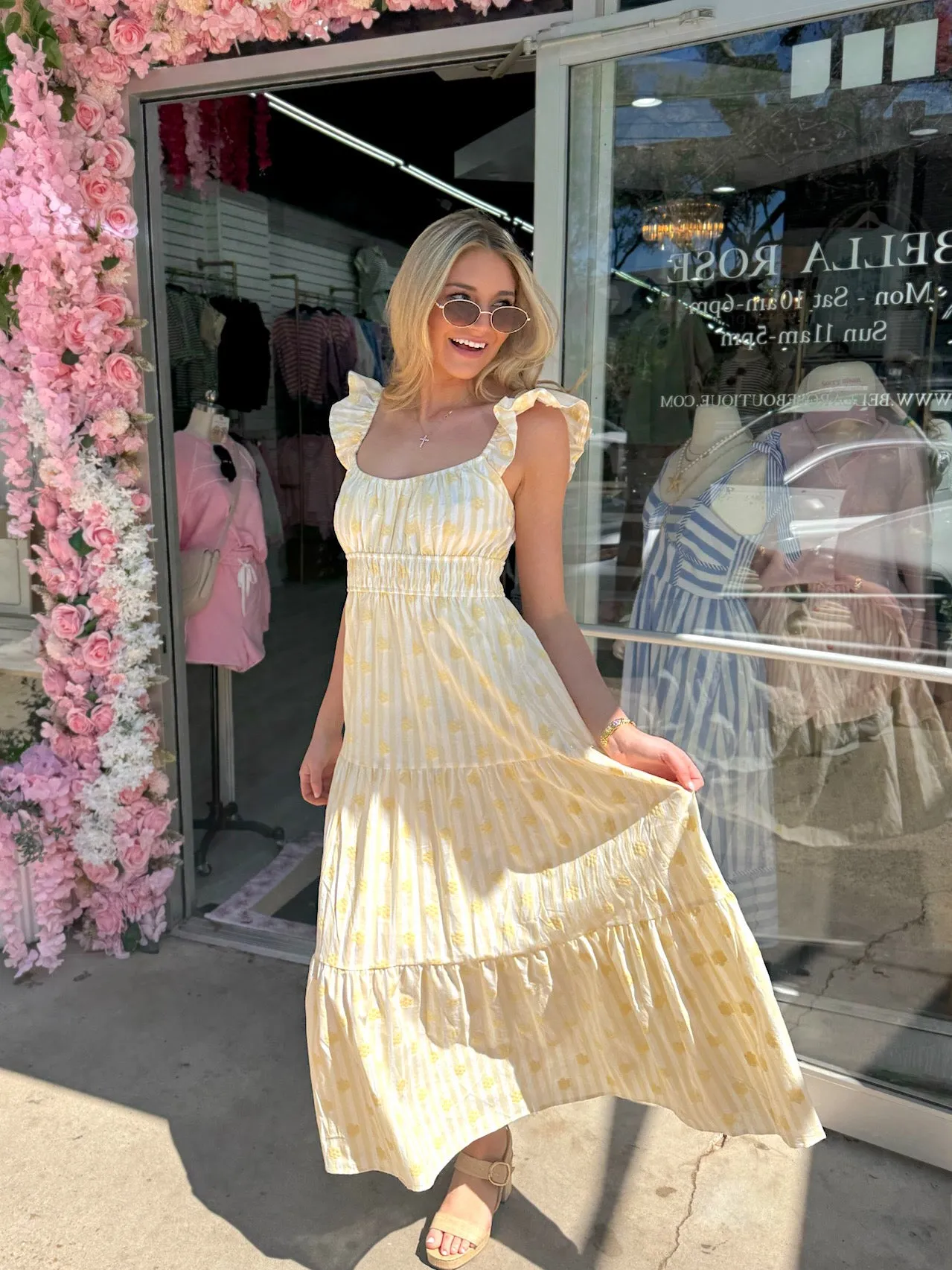 Sweet Like Spring Stripe Midi Dress sold by Bella Rose boutique product image thumbnail 2