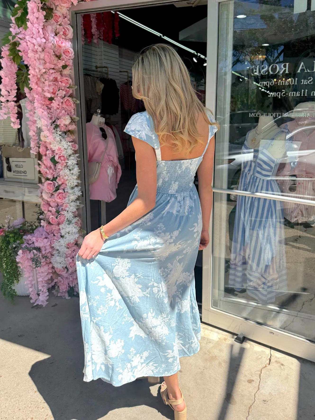 Delicate Days Floral Midi Dress sold by Bella Rose boutique product image thumbnail 5