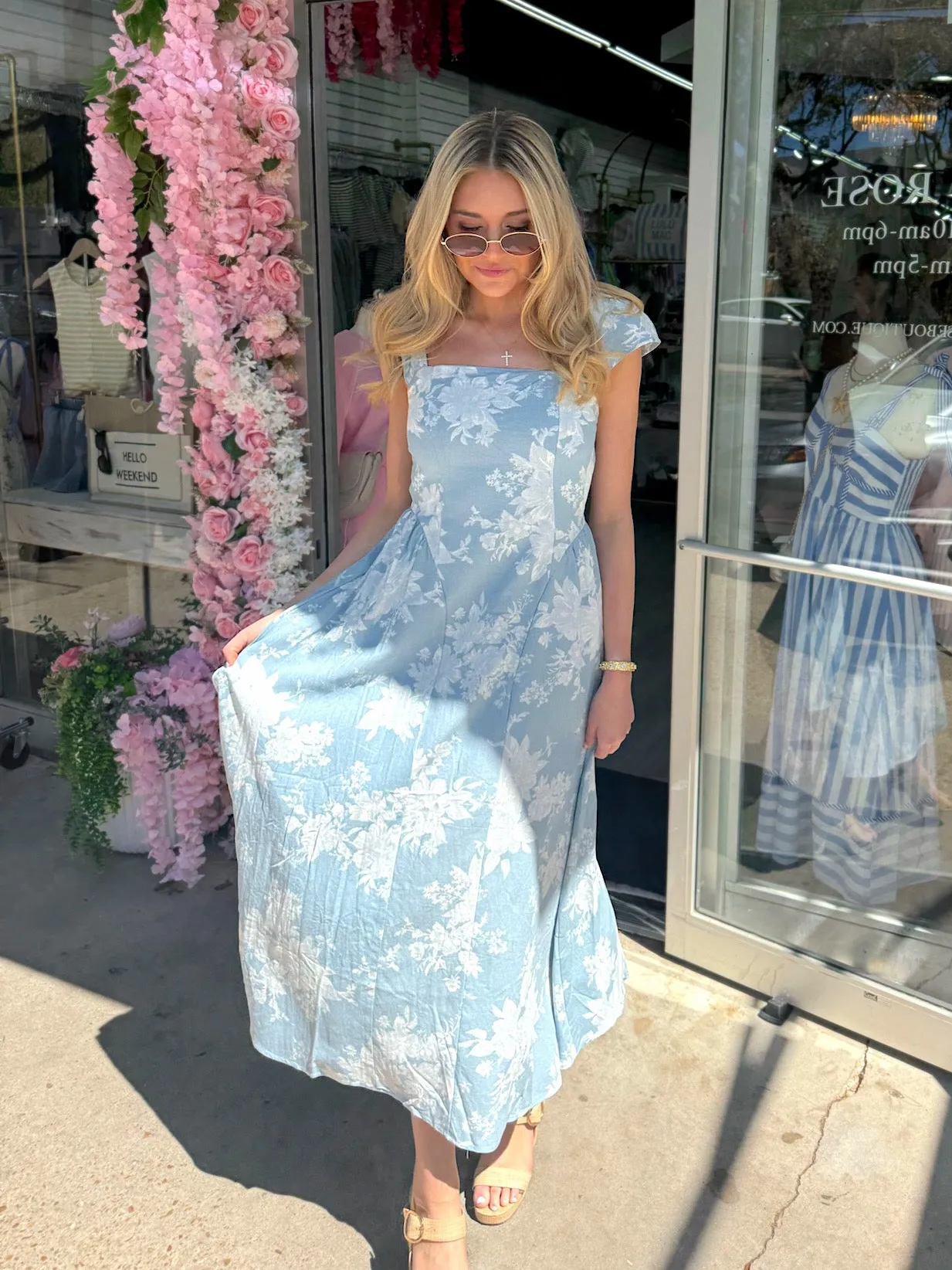 Delicate Days Floral Midi Dress sold by Bella Rose boutique product image thumbnail 3