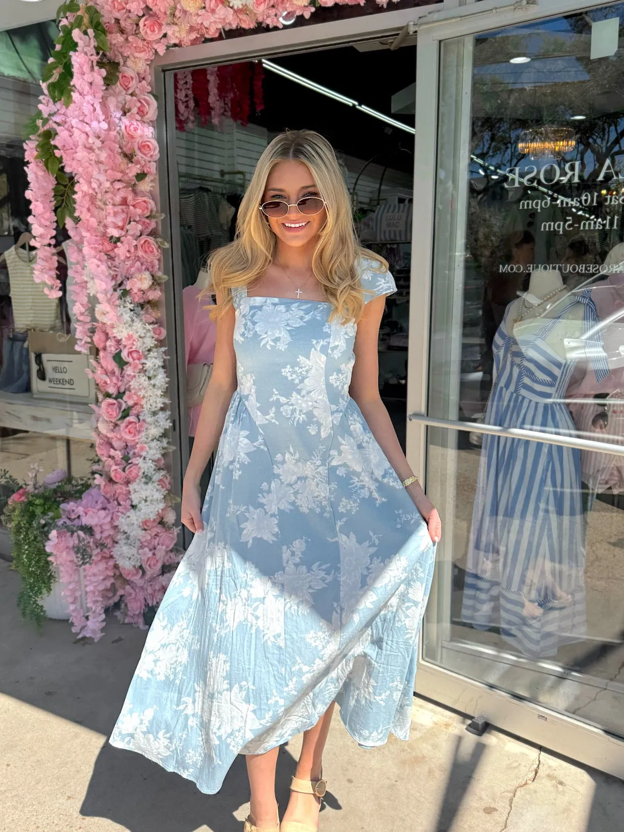 Delicate Days Floral Midi Dress sold by Bella Rose boutique product image thumbnail 4