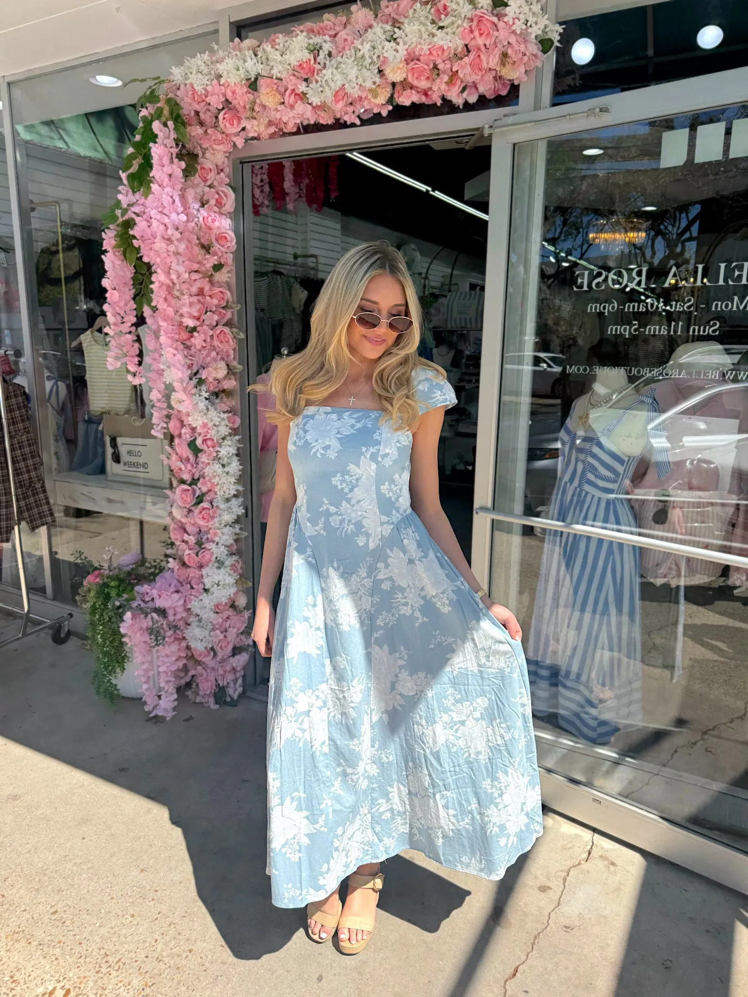 Delicate Days Floral Midi Dress sold by Bella Rose boutique