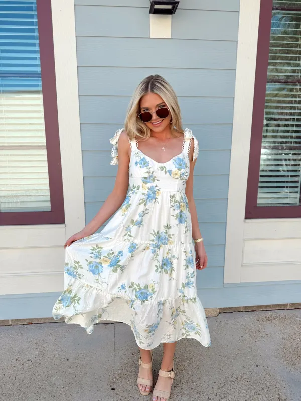 Lovely Intent Floral Midi Dress made by Blu Pepper