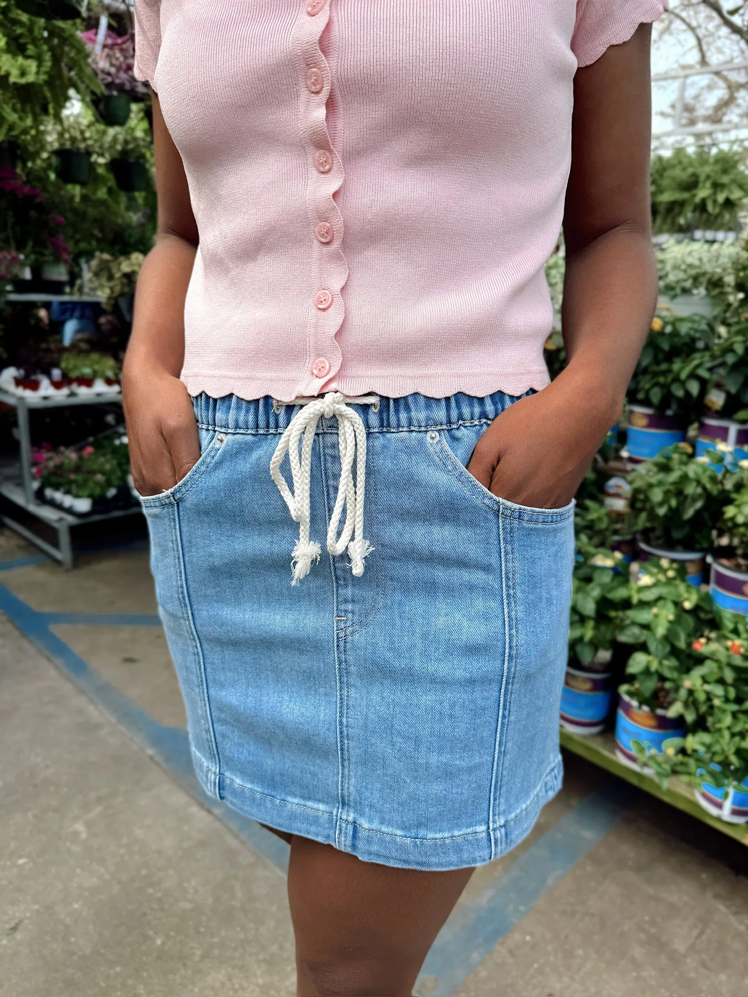 RESTOCK: Talia High-rise Denim Skirt sold by Bella Rose boutique product image thumbnail 2
