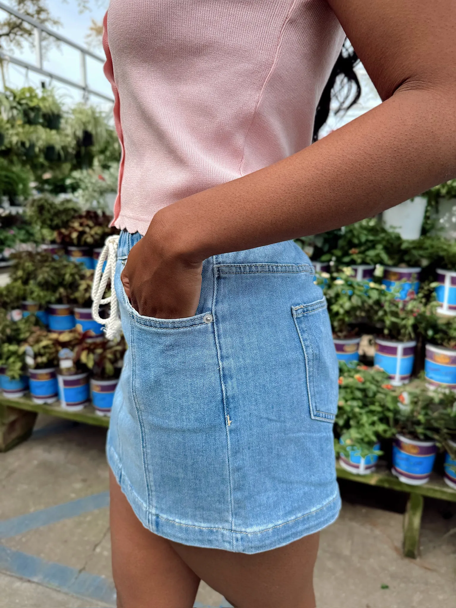 RESTOCK: Talia High-rise Denim Skirt sold by Bella Rose boutique product image thumbnail 4
