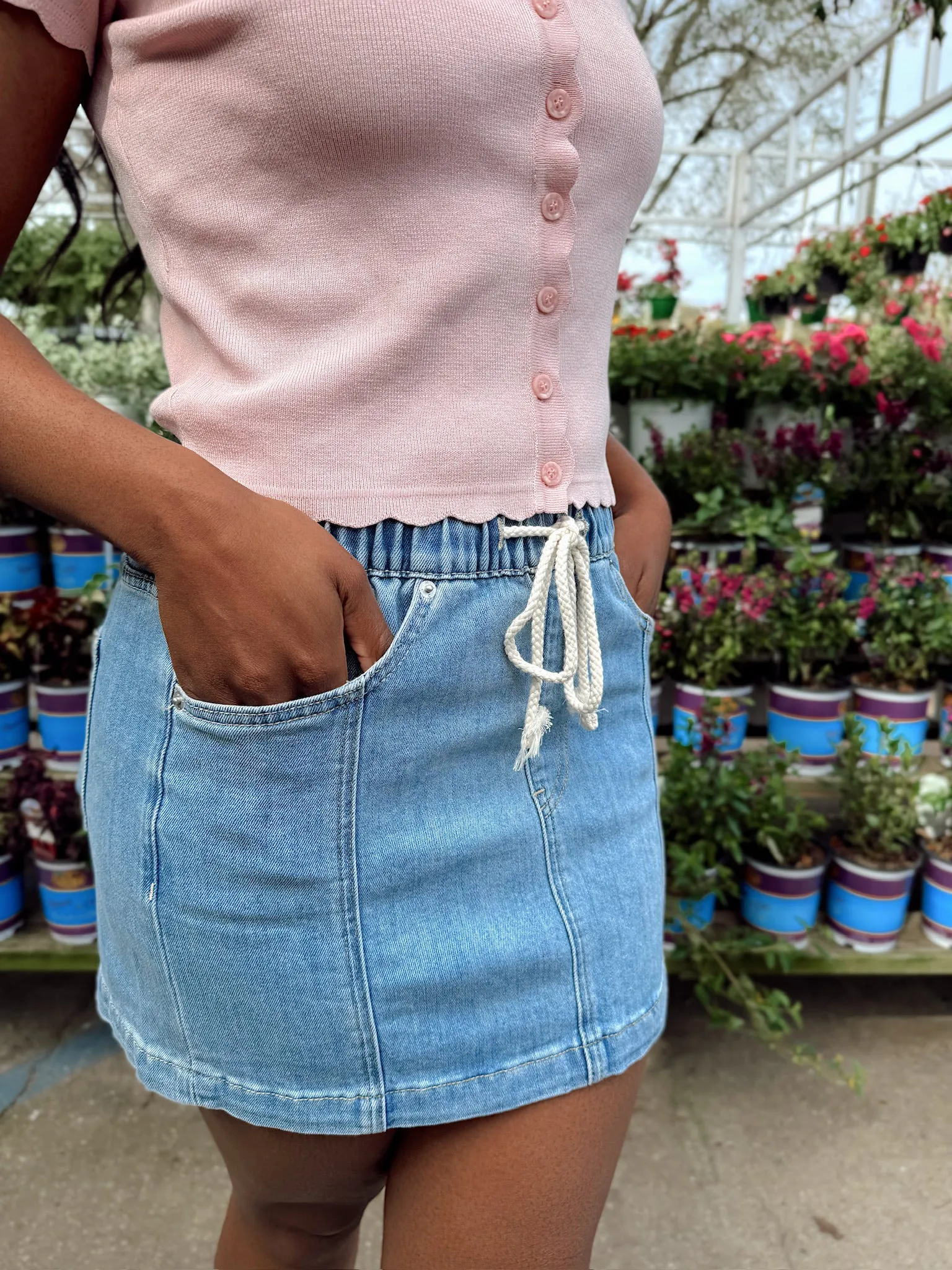 RESTOCK: Talia High-rise Denim Skirt sold by Bella Rose boutique product image thumbnail 3