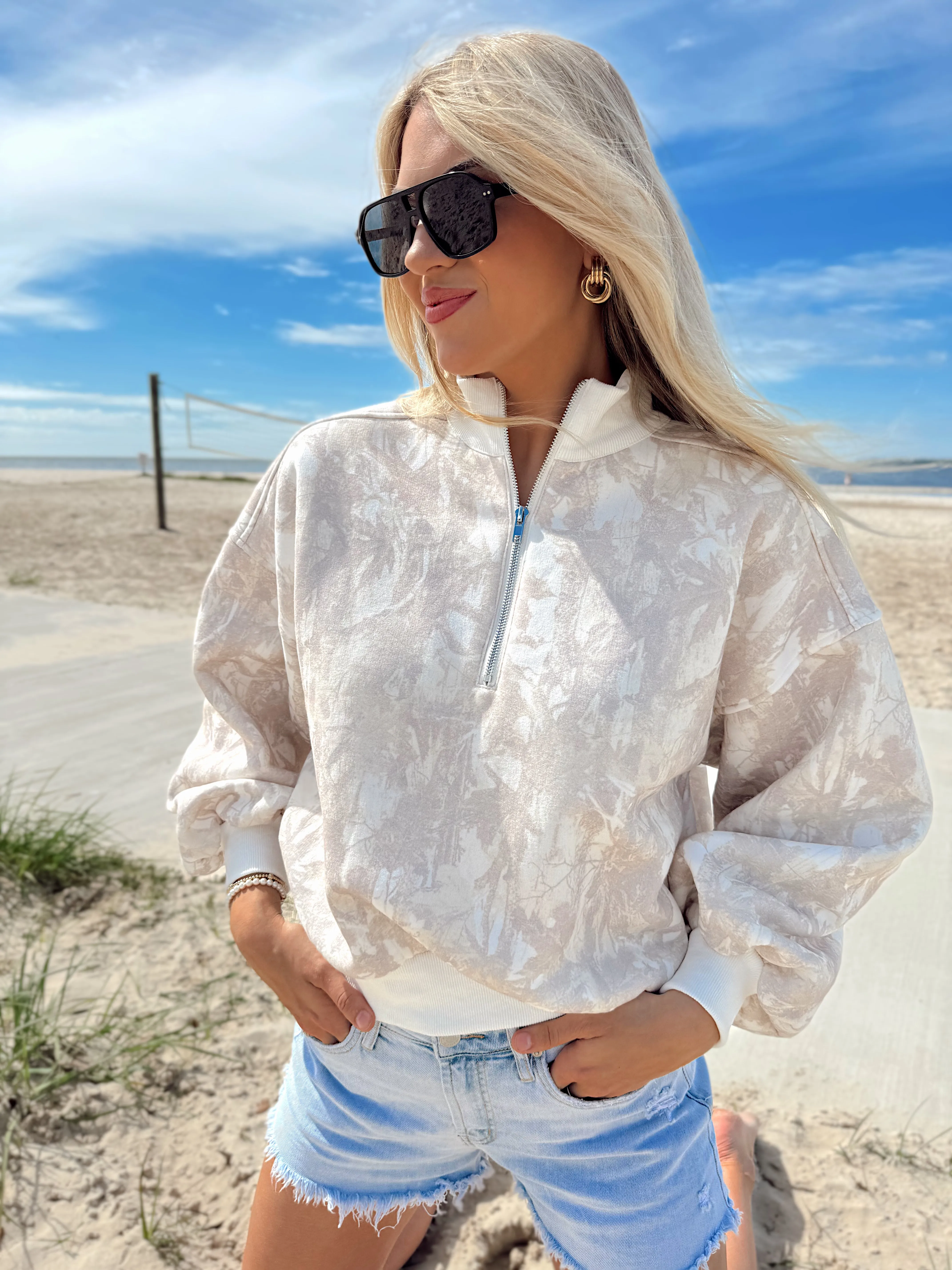 Kailee Quarter Zip Camo Pullover sold by Bella Rose boutique product image thumbnail 3
