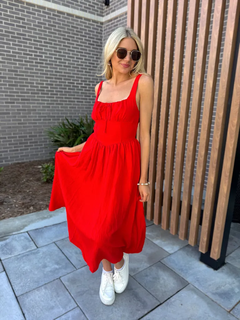 Rosy Recall Midi Dress sold by Bella Rose boutique product image thumbnail 3