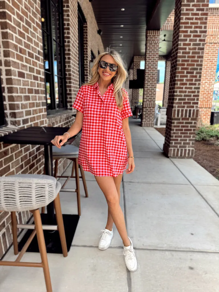 Think It Through Gingham Collared Dress sold by Bella Rose boutique product image thumbnail 4