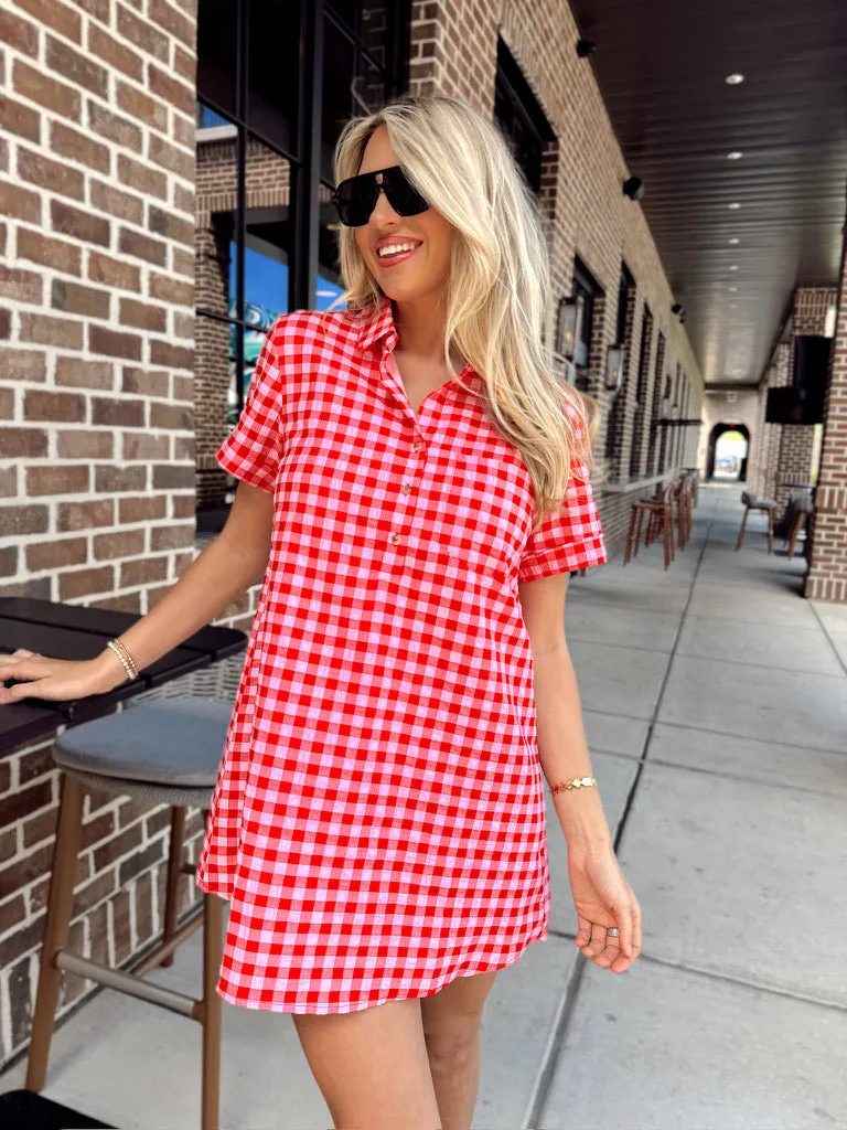 Think It Through Gingham Collared Dress sold by Bella Rose boutique
