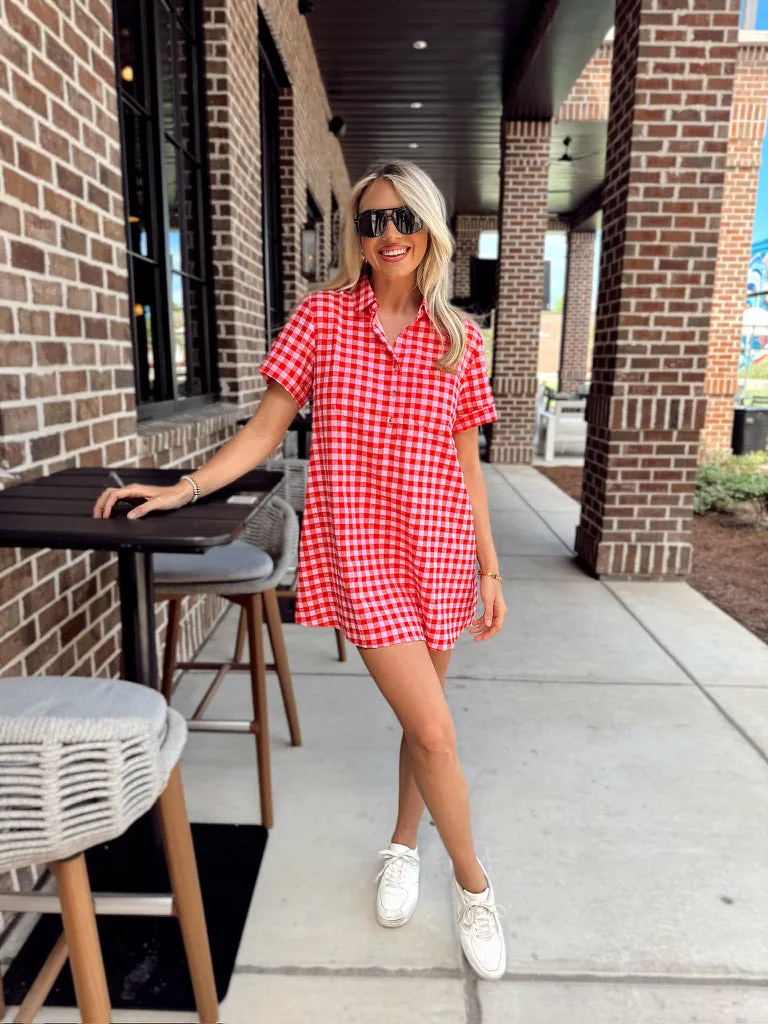 Think It Through Gingham Collared Dress sold by Bella Rose boutique product image thumbnail 2