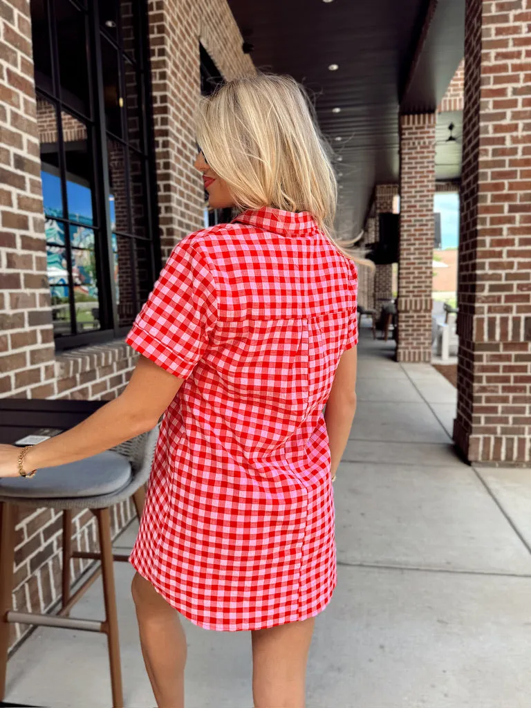 Think It Through Gingham Collared Dress sold by Bella Rose boutique product image thumbnail 5