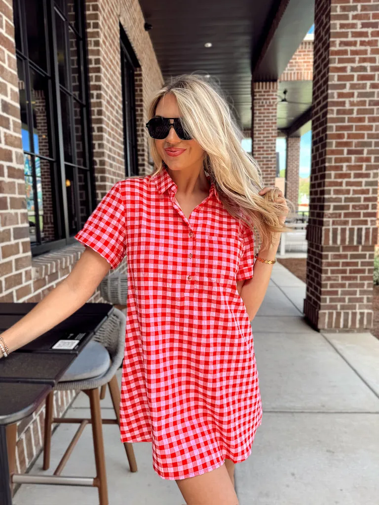 Think It Through Gingham Collared Dress sold by Bella Rose boutique product image thumbnail 3