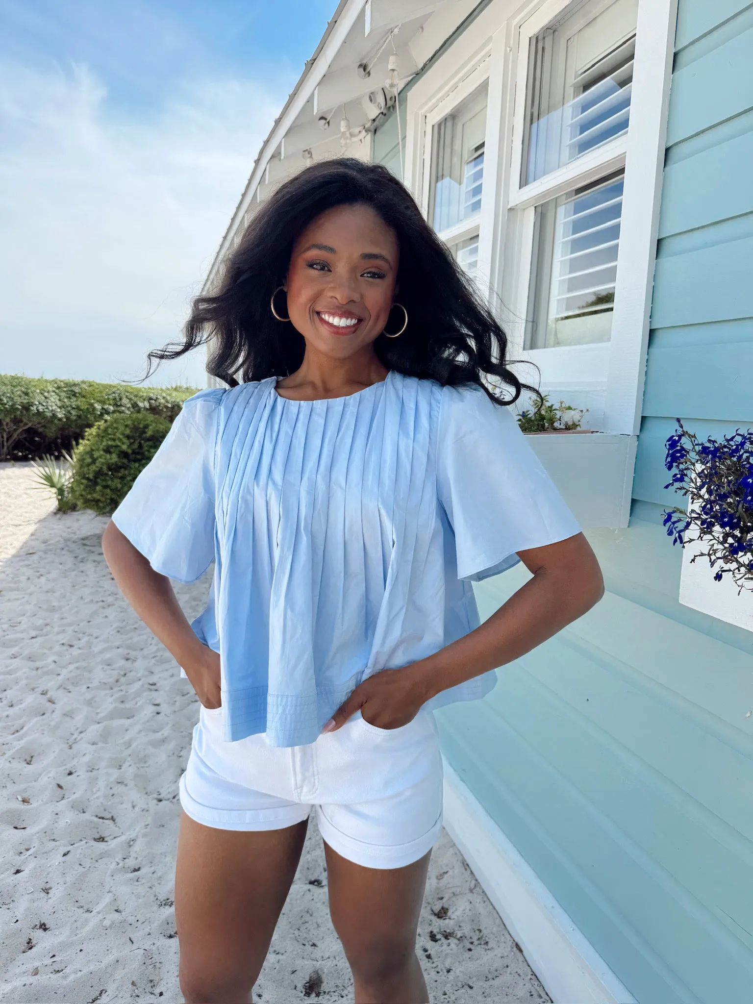 The Sweetest Detail Pleated Top sold by Bella Rose boutique product image thumbnail 4