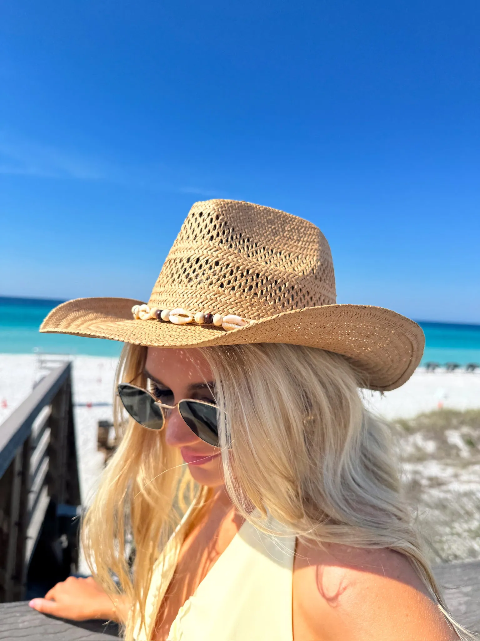 Straw Shell Cowboy Hat sold by Bella Rose boutique product image thumbnail 2