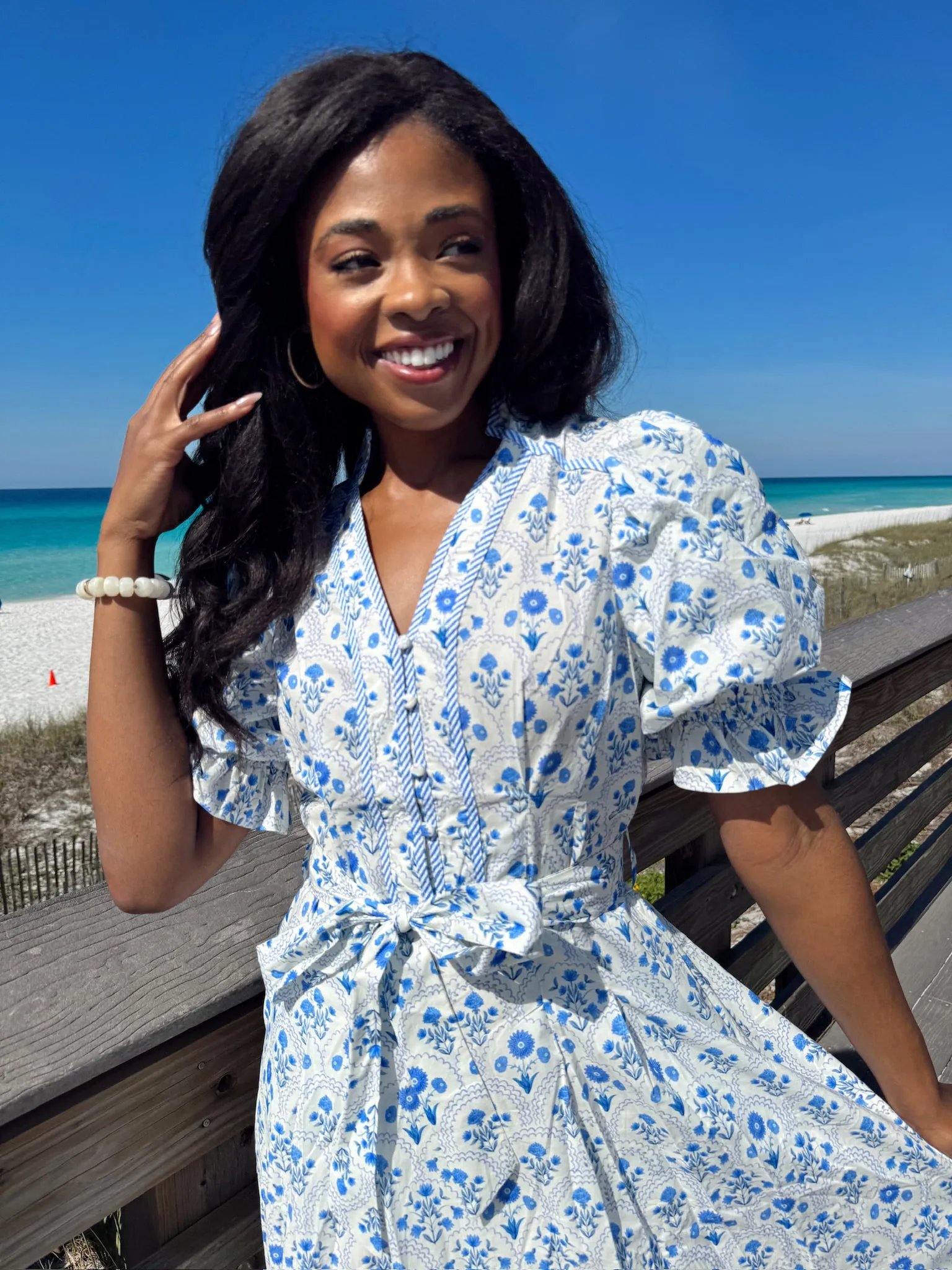 Hint Of Romance Floral Midi Dress sold by Bella Rose boutique product image thumbnail 2