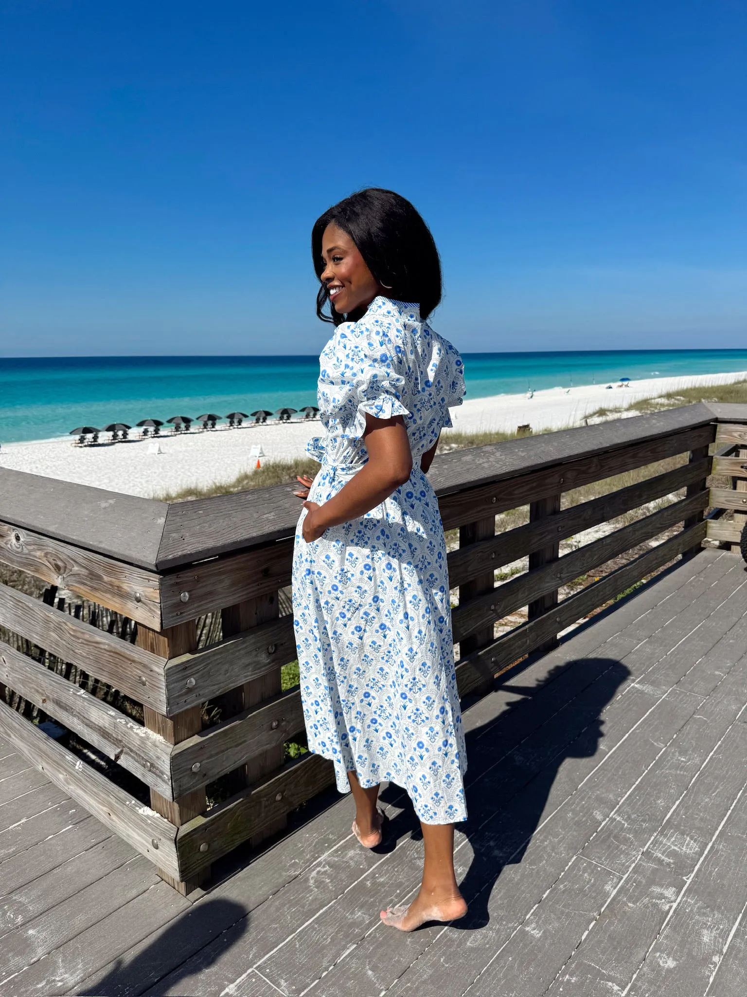 Hint Of Romance Floral Midi Dress sold by Bella Rose boutique product image thumbnail 5