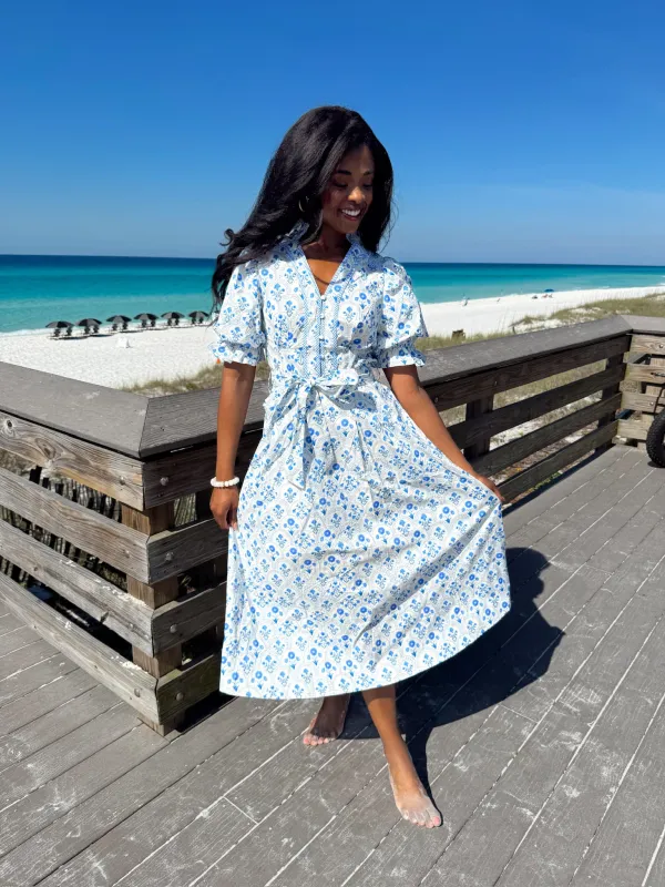 Hint Of Romance Floral Midi Dress made by entro