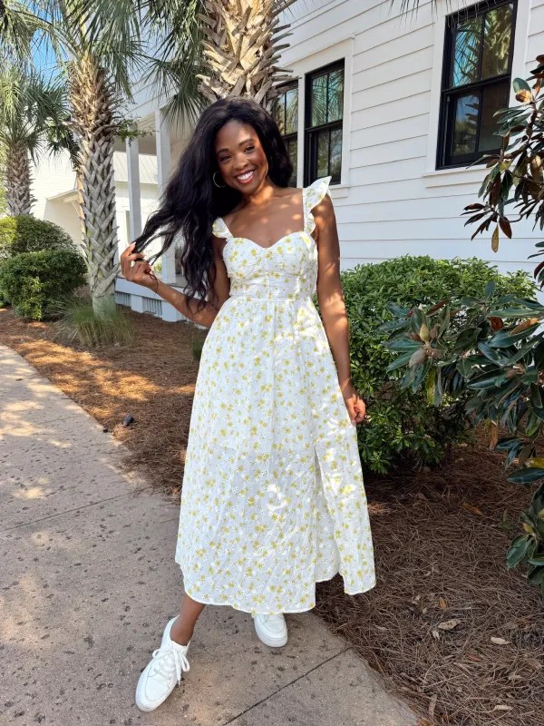 Field Of Daisies Midi Dress made by Blu Pepper