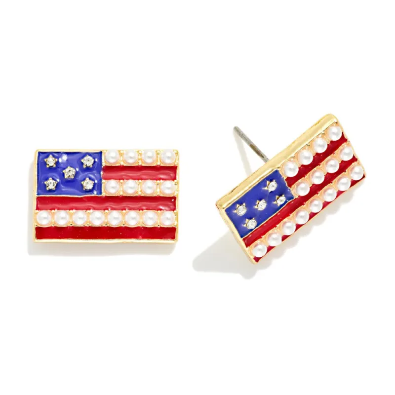 USA Flag Studs made by Bella Rose boutique