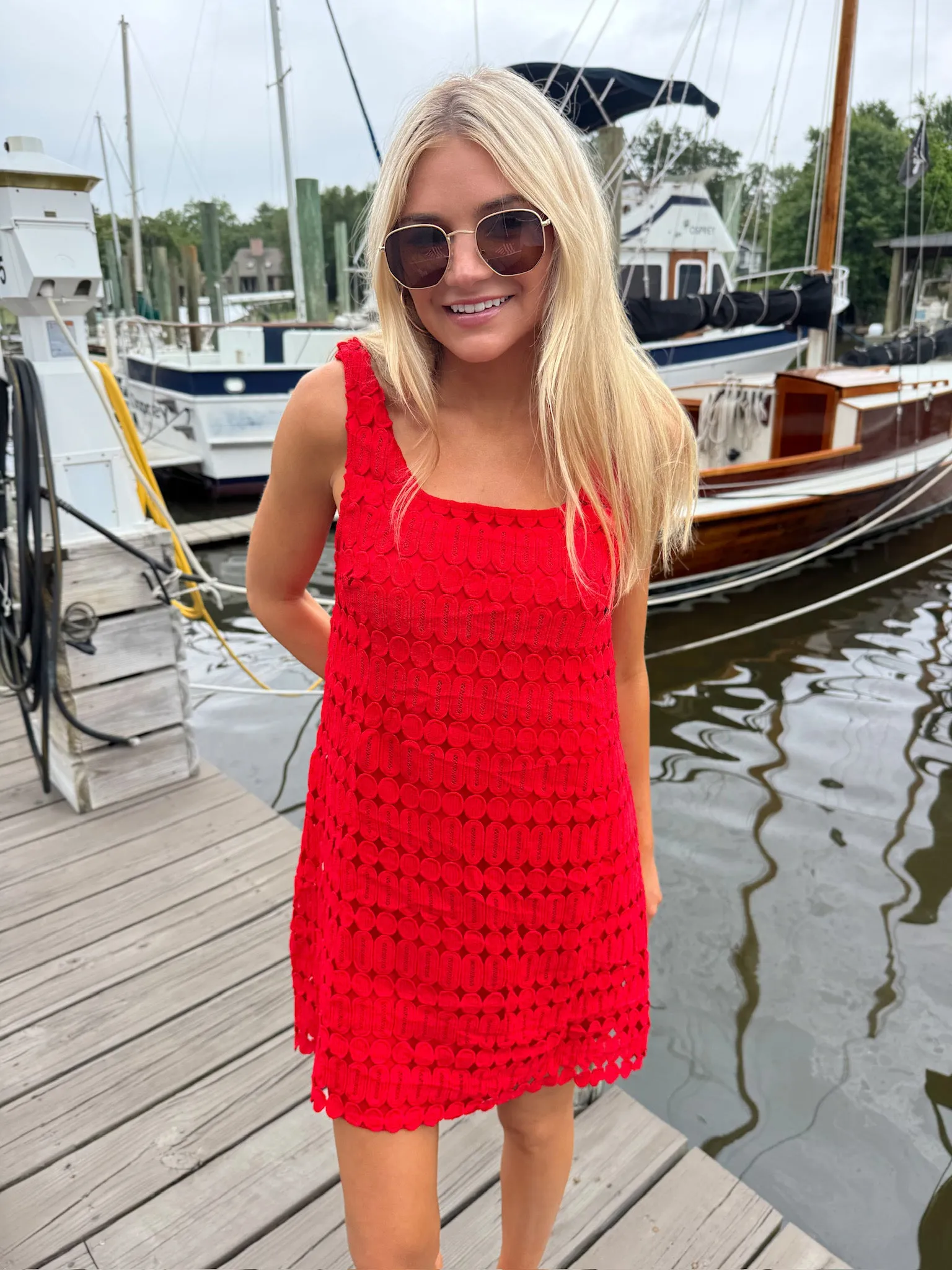 Full Transparency Crochet Mini Dress sold by Bella Rose boutique product image thumbnail 3