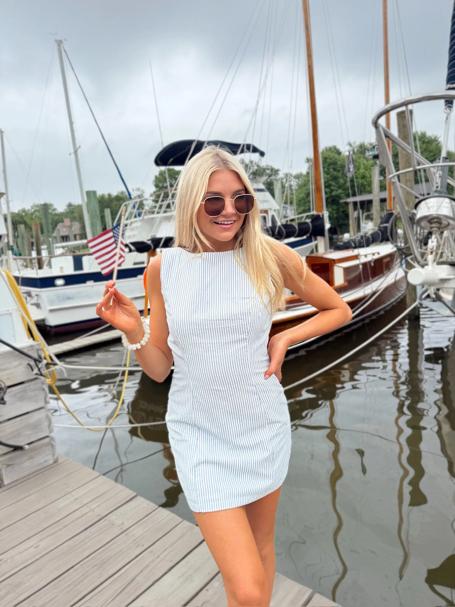 Poised Choice Stripe Mini Dress sold by Bella Rose boutique product image thumbnail 4