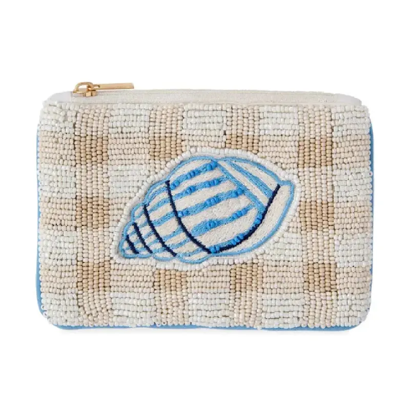 Maree Seashell Beaded Coin Pouch made by Shiraleah
