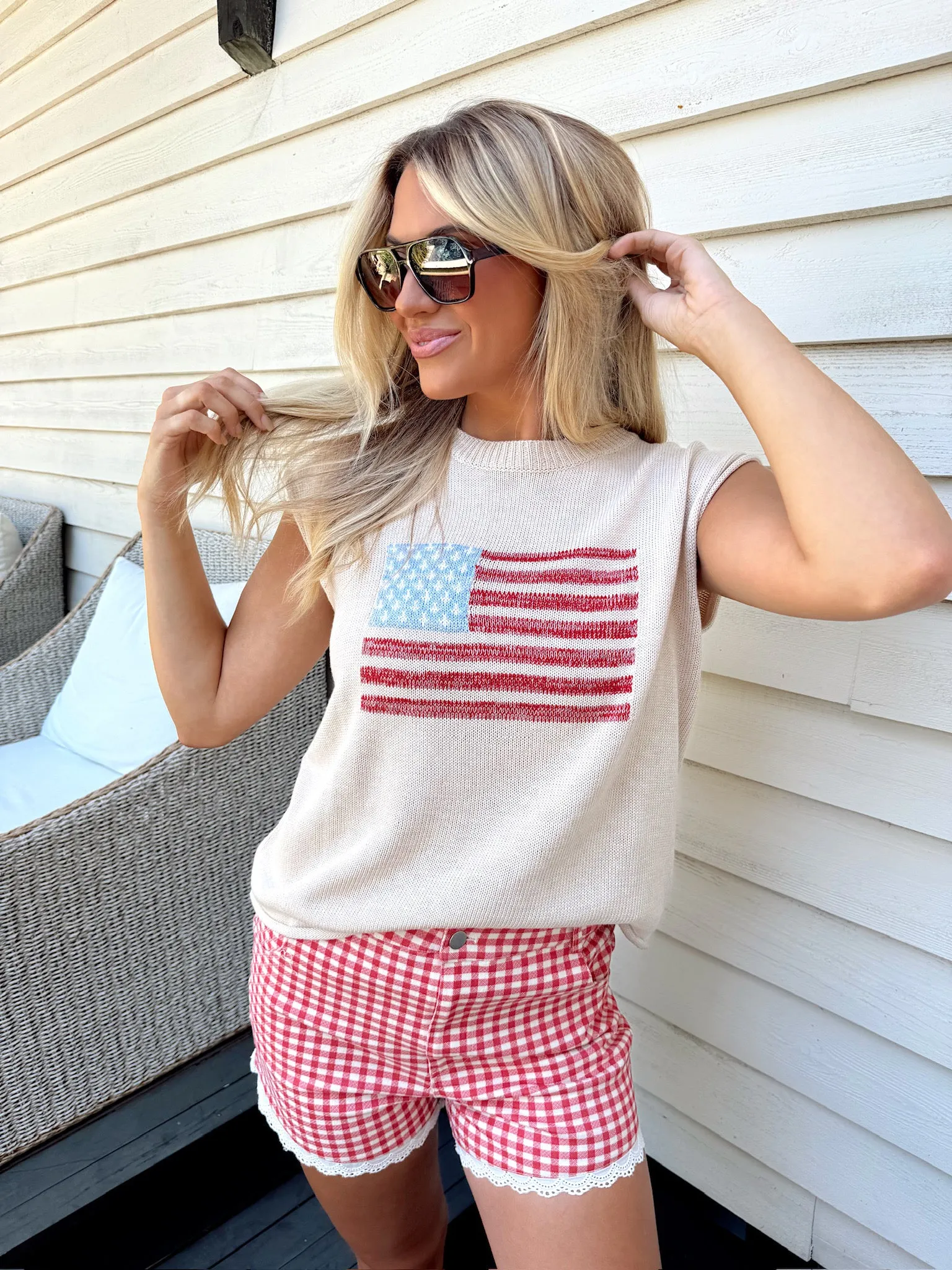 Paint The Town Gingham Shorts sold by Bella Rose boutique product image thumbnail 3