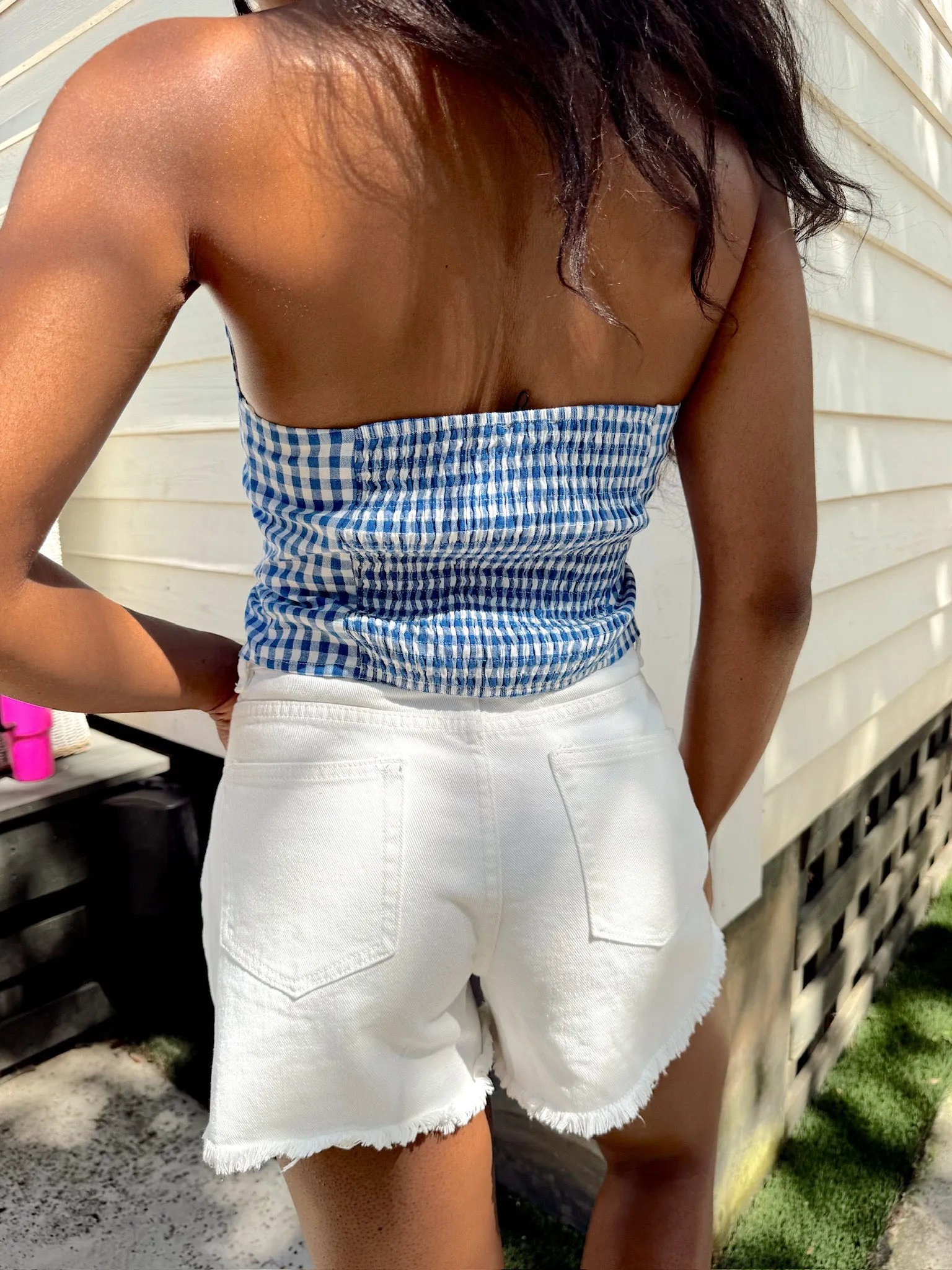 Double Take High Rise Denim Shorts sold by Bella Rose boutique product image thumbnail 3