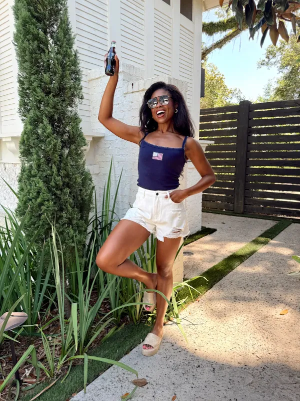 Double Take High Rise Denim Shorts made by AnnieWear