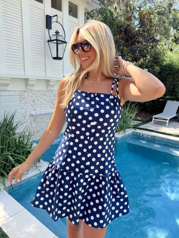 Nothing Compares Polka Dot Mini Dress made by Sunday Edition