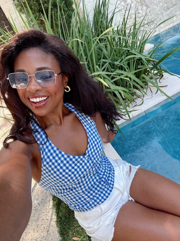 Give It A Go Gingham Top made by Papermoon