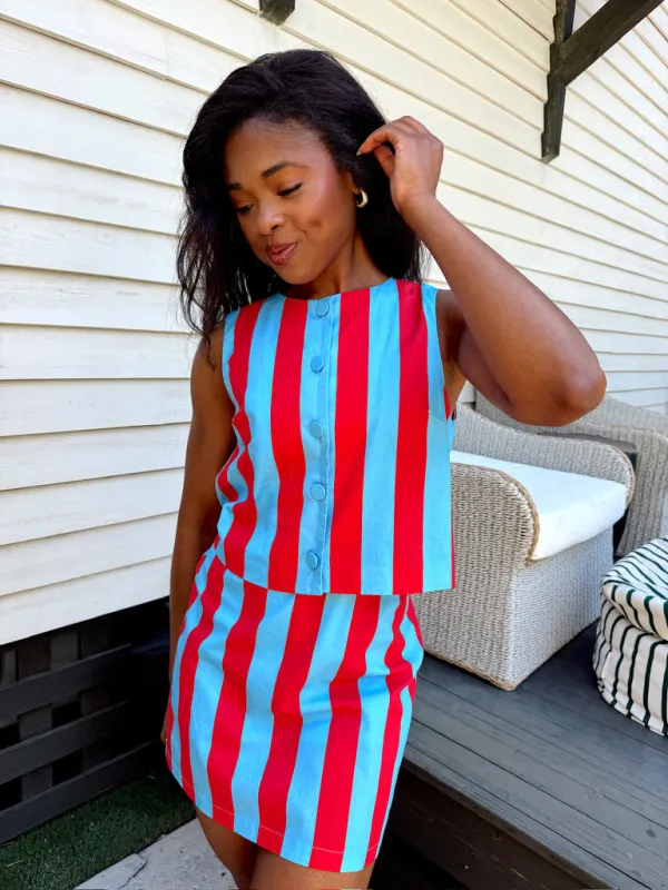 Close Encounters Stripe Top made by entro
