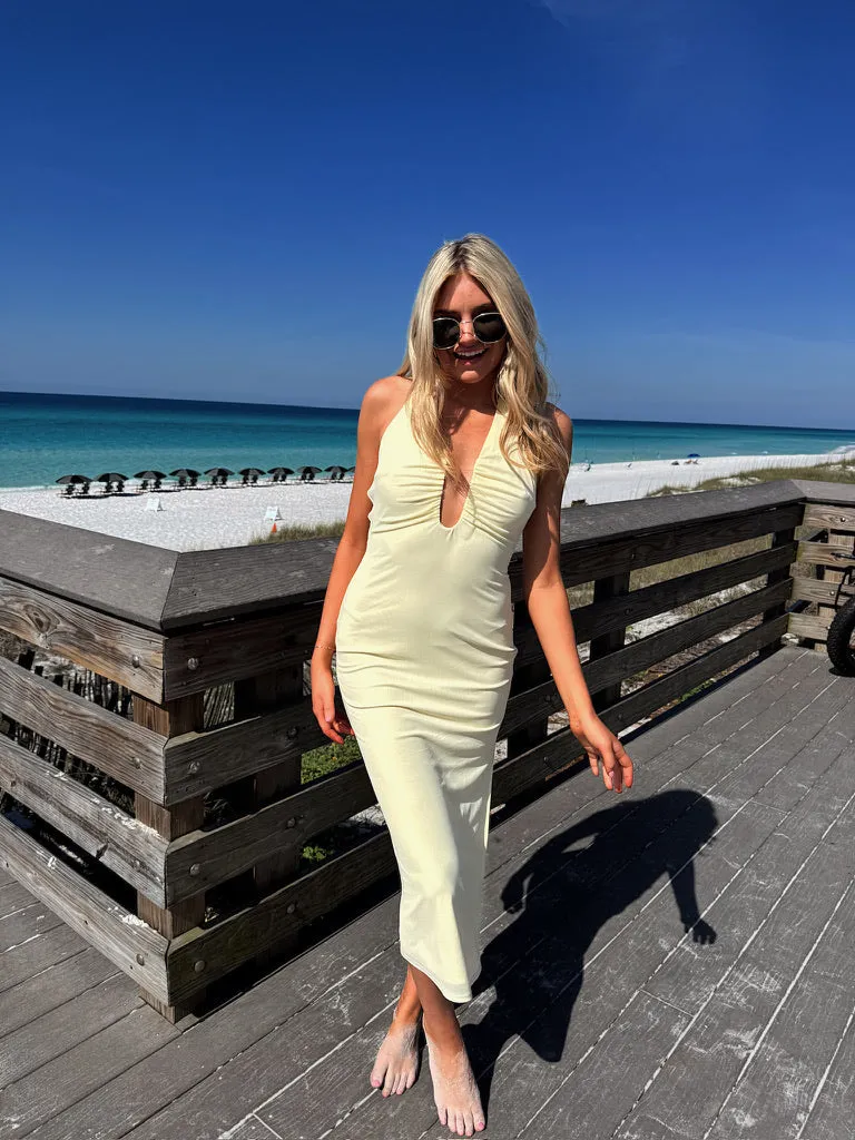 Golden Daydream Halter Midi Dress sold by Bella Rose boutique product image thumbnail 3